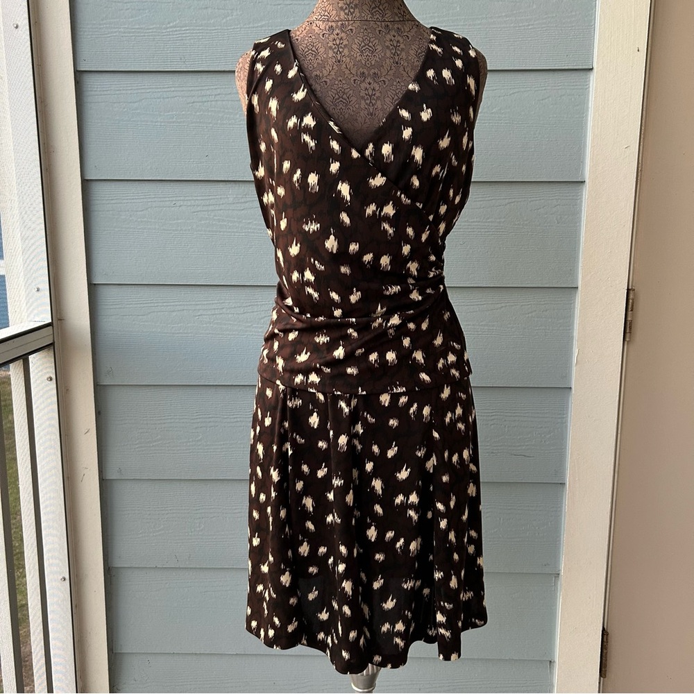 Jones New York Dark Brown and Cream Matching Set - Sleeveless Top & Skirt Size S